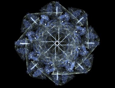 Bilim, teknoloji ve tasarım konularında fraktal radyal desen