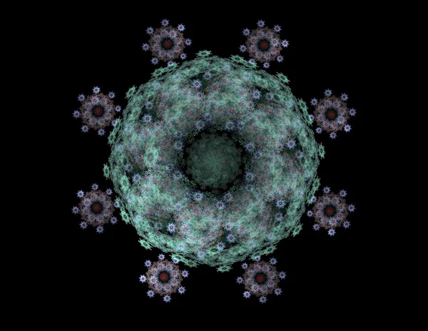 รูปแบบรัศมี fractal ในเรื่องของวิทยาศาสตร์เทคโนโลยีและการออกแบบ — ภาพถ่ายสต็อก