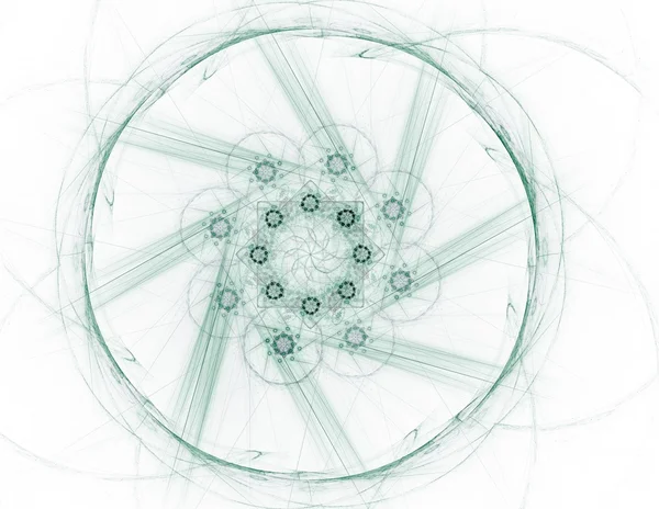 Particules de formes fractales abstraites sur le sujet de la physique nucléaire et de la conception graphique. Géométrie futuriste sacré texture holographique numérique quantique dans la conception surréaliste vague de développement . — Photo