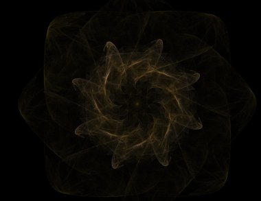 Temel parçacıklar serisi. Nükleer fizik ve grafik tasarımı konularında soyut fraktal formların etkileşimi.