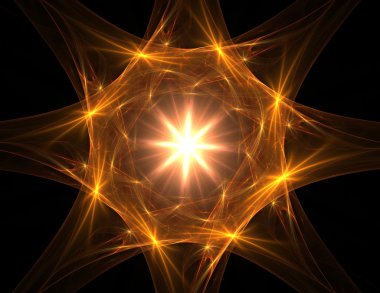 Temel parçacıklar serisi. Nükleer fizik ve grafik tasarımı konularında soyut fraktal formların etkileşimi.