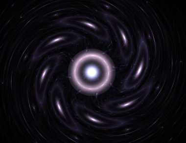 Temel parçacıklar serisi. Nükleer fizik ve grafik tasarımı konularında soyut fraktal formların etkileşimi.