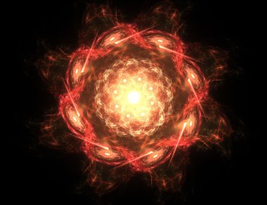 Parlak renkli fraktal alanı, yaratıcı grafik tasarım için dijital sanat 