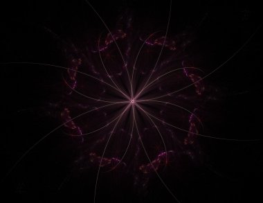 Temel parçacıklar serisi. Nükleer fizik ve grafik tasarımı konularında soyut fraktal formların etkileşimi.