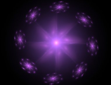 Parlak renkli fraktal alanı, yaratıcı grafik tasarım için dijital sanat 