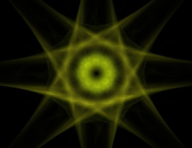 Temel parçacıklar serisi. Nükleer fizik ve grafik tasarımı konularında soyut fraktal formların etkileşimi.