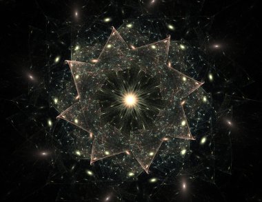 Soyut fraktal desen ve şekiller. Fraktal doku parmak izi.