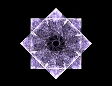 Temel parçacıklar serisi. Nükleer fizik ve grafik tasarımı konularında soyut fraktal formların etkileşimi.