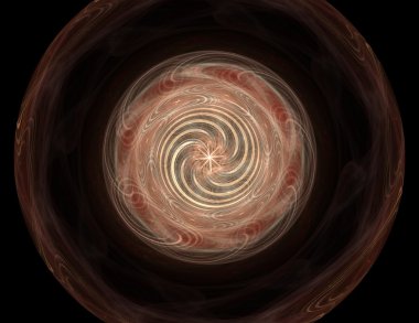 Temel parçacıklar serisi. Nükleer fizik ve grafik tasarımı konularında soyut fraktal formların etkileşimi.