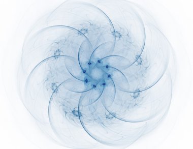 Temel parçacıklar serisi. Nükleer fizik ve grafik tasarımı konularında soyut fraktal formların etkileşimi.