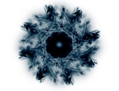 Temel parçacıklar serisi. Nükleer fizik ve grafik tasarımı konularında soyut fraktal formların etkileşimi.