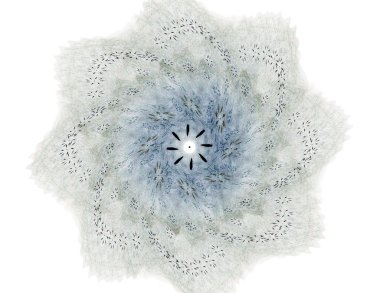 Temel parçacıklar serisi. Nükleer fizik ve grafik tasarımı konularında soyut fraktal formların etkileşimi.