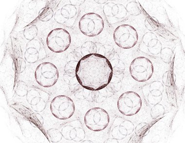 Konuyla ilgili soyut fraktal formlar grafik tasarım ve nükleer fizik bilim parçacıkların. Geometri kutsal fütüristik kuantum dijital hologram doku geliştirme dalga gerçeküstü tasarım.