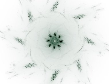 Temel parçacıklar serisi. Nükleer fizik ve grafik tasarımı konularında soyut fraktal formların etkileşimi