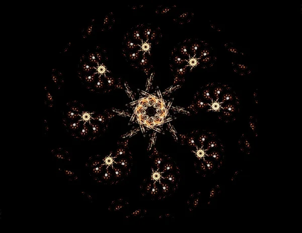 Серія елементарних частинок. Взаємодія абстрактних фрактальних форм на тему науки ядерної фізики та графічного дизайну . — стокове фото
