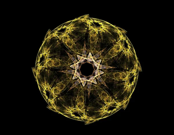 基本粒子系列。核物理学和平面设计中抽象分形形式的相互作用. — 图库照片
