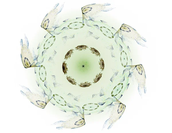 Temel parçacıklar serisi. Nükleer fizik ve grafik tasarımı konularında soyut fraktal formların etkileşimi.