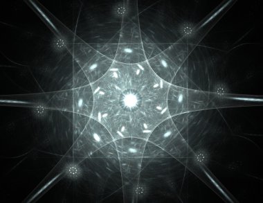 Bilim, teknoloji ve tasarım konularında fraktal radyal desen