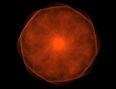 Temel parçacıklar serisi. Nükleer fizik ve grafik tasarımı konularında soyut fraktal formların etkileşimi.