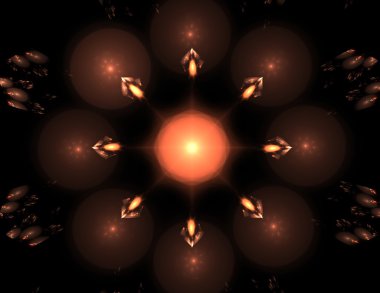 Parlak renkli fraktal alanı, yaratıcı grafik tasarım için dijital sanat 