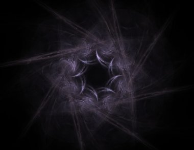 Temel parçacıklar serisi. Nükleer fizik ve grafik tasarımı konularında soyut fraktal formların etkileşimi.