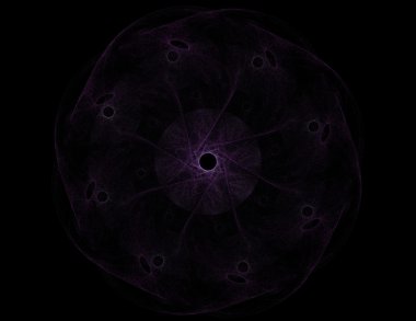 Temel parçacıklar serisi. Nükleer fizik ve grafik tasarımı konularında soyut fraktal formların etkileşimi.