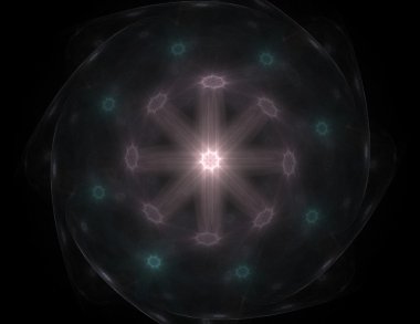 renkli fraktal Yüzükler, dijital sanat