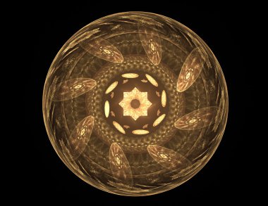 Temel parçacıklar serisi. Nükleer fizik ve grafik tasarımı konularında soyut fraktal formların etkileşimi.