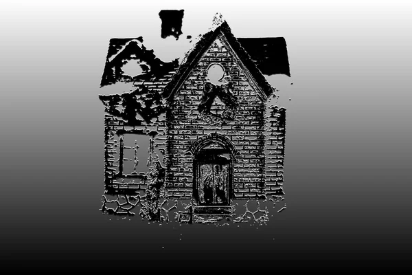 Abstraktes Haus auf grauem Hintergrund — Stockfoto