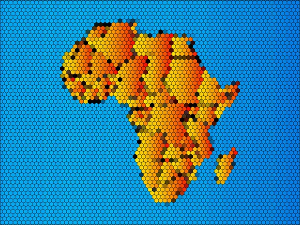 Afrika Haritası. Afrika kıtasının ayrılabilir kenarlıklı