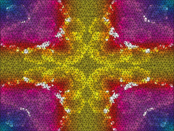 Kaleidoskopischer Vektor-Mosaik-Hintergrund mit niedrigem Poly-Kreis-Stil — Stockvektor