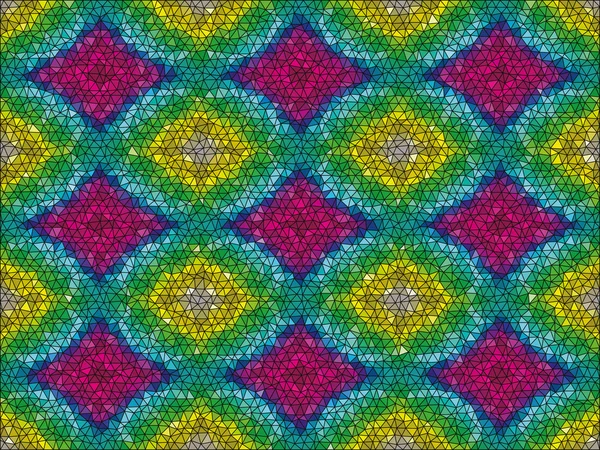 Kaleidoskopischer Vektor-Mosaik-Hintergrund mit niedrigem Poly-Kreis-Stil — Stockvektor