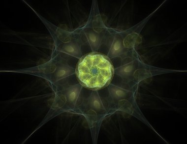 Bilim, teknoloji ve tasarım konularında fraktal radyal desen