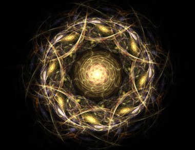 renkli fraktal Yüzükler, dijital sanat