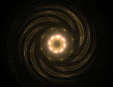 Temel parçacıklar serisi. Nükleer fizik ve grafik tasarımı konularında soyut fraktal formların etkileşimi.