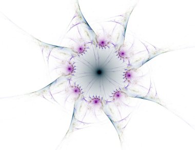 Temel parçacıklar serisi. Nükleer fizik ve grafik tasarımı konularında soyut fraktal formların etkileşimi.