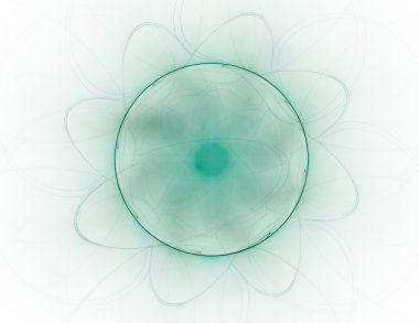 Temel parçacıklar serisi. Nükleer fizik ve grafik tasarımı konularında soyut fraktal formların etkileşimi.