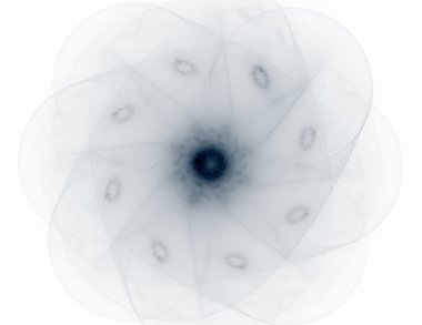 Temel parçacıklar serisi. Nükleer fizik ve grafik tasarımı konularında soyut fraktal formların etkileşimi.