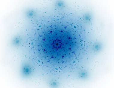 Temel parçacıklar serisi. Nükleer fizik ve grafik tasarımı konularında soyut fraktal formların etkileşimi.