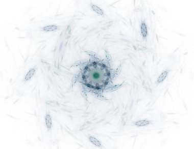 Temel parçacıklar serisi. Nükleer fizik ve grafik tasarımı konularında soyut fraktal formların etkileşimi.