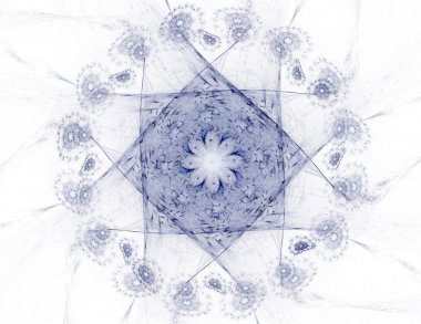 Temel parçacıklar serisi. Nükleer fizik ve grafik tasarımı konularında soyut fraktal formların etkileşimi.