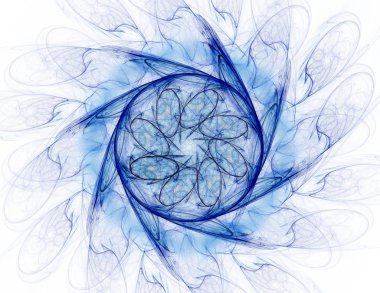 Temel parçacıklar serisi. Nükleer fizik ve grafik tasarımı konularında soyut fraktal formların etkileşimi.