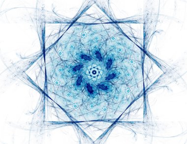 Temel parçacıklar serisi. Nükleer fizik ve grafik tasarımı konularında soyut fraktal formların etkileşimi.