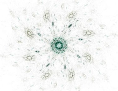 Temel parçacıklar serisi. Nükleer fizik ve grafik tasarımı konularında soyut fraktal formların etkileşimi.