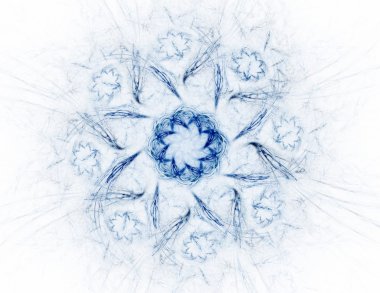 Temel parçacıklar serisi. Nükleer fizik ve grafik tasarımı konularında soyut fraktal formların etkileşimi.