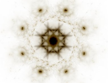 Temel parçacıklar serisi. Nükleer fizik ve grafik tasarımı konularında soyut fraktal formların etkileşimi.