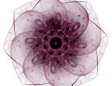 Temel parçacıklar serisi. Nükleer fizik ve grafik tasarımı konularında soyut fraktal formların etkileşimi.
