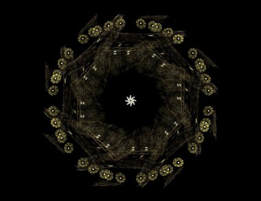 Dantelli renkli saat desen. Dijital fractal sanat tasarım. Kutsal semboller işaretler geometrisi soyut tasarım. Astroloji simya sihirli tasarımlar. Geometrik sarmal. Soyut renkli fraktal doku.