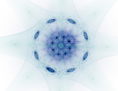 Temel parçacıklar serisi. Nükleer fizik ve grafik tasarımı konularında soyut fraktal formların etkileşimi.