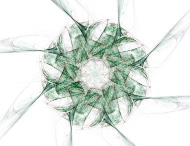 Temel parçacıklar serisi. Nükleer fizik ve grafik tasarımı konularında soyut fraktal formların etkileşimi.